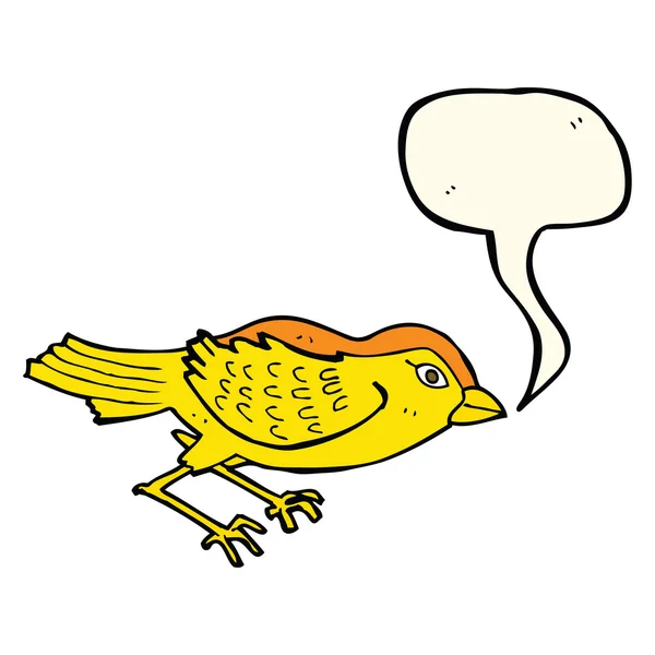 Kreskówki ptak ogrodowy z bańki mowy — Wektor stockowy
