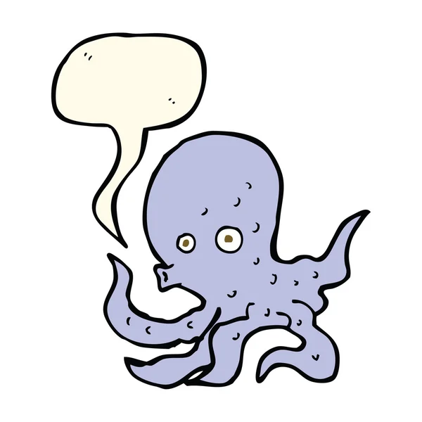 Pulpo de dibujos animados con burbuja del habla — Vector de stock