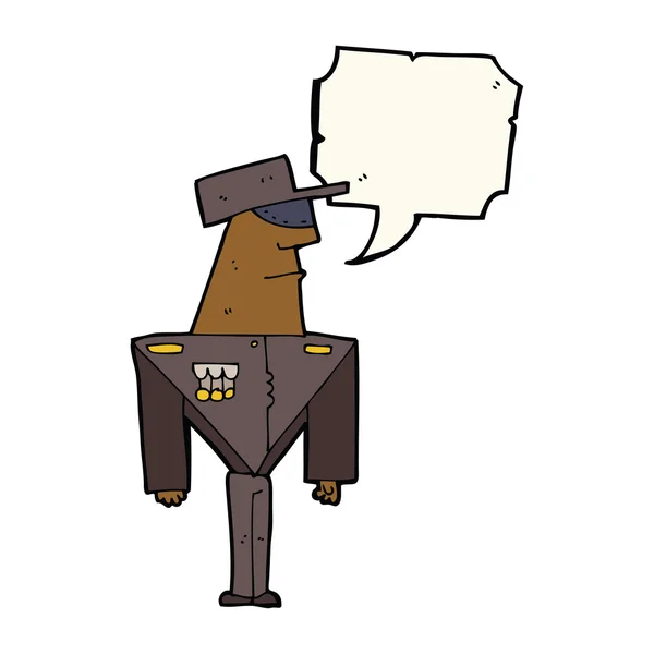 Cartoon Guard mit Sprechblase — Stockvektor