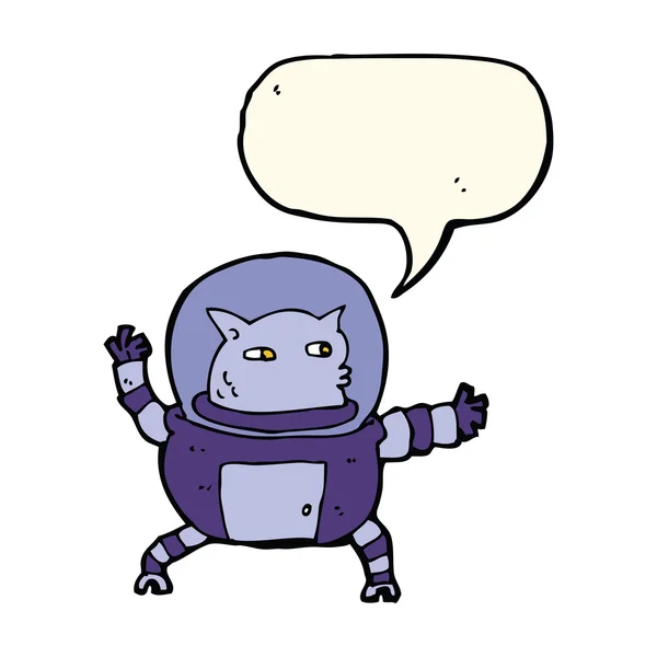 Cartoon alien with speech bubble — Stock Vector