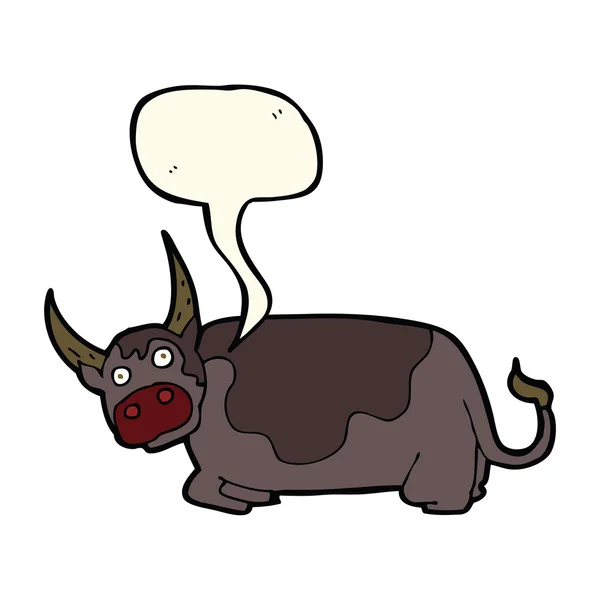 Cartoon stier met spraakbel — Stockvector