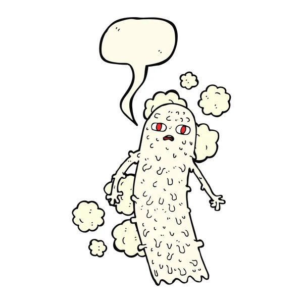 Konuşma baloncuklu hayaletli karikatür. — Stok Vektör
