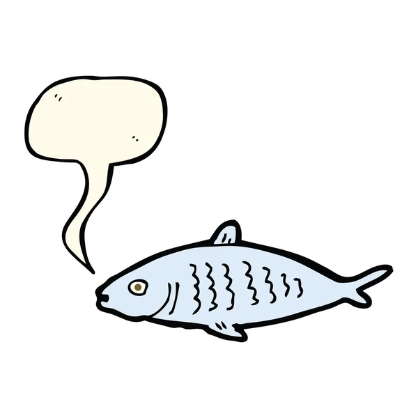 Pesce del fumetto con la bolla di discorso — Vettoriale Stock