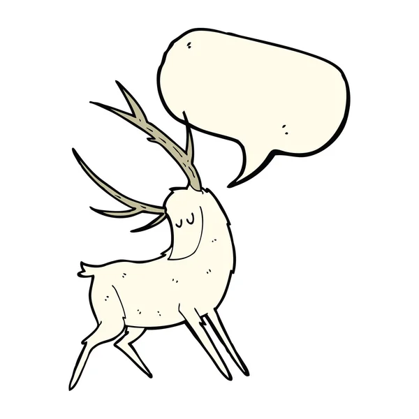 Cerf blanc dessin animé avec bulle de parole — Image vectorielle