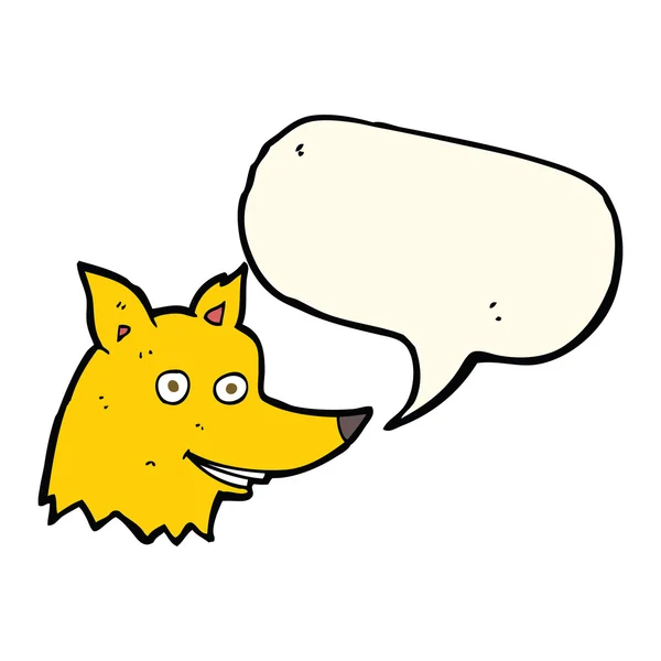 Cartoon Fuchskopf mit Sprechblase — Stockvektor