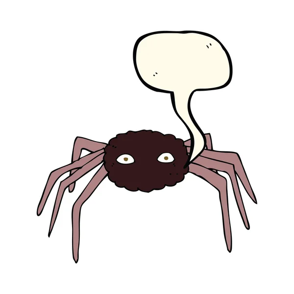 Cartoon spider with speech bubble — Stock Vector