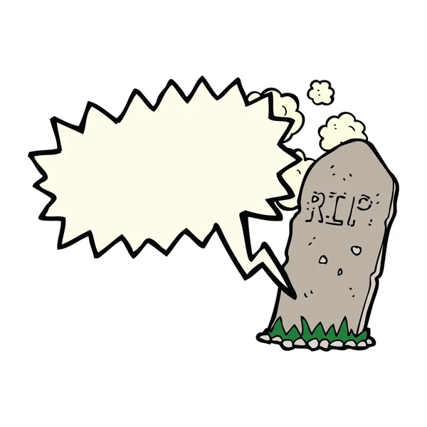 Konuşma baloncuklu ürkütücü karikatür mezarı — Stok Vektör