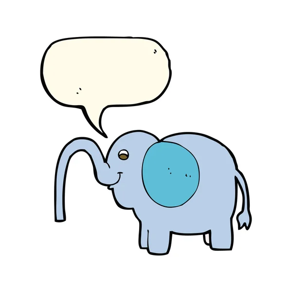 Cartoon-Elefant spritzt Wasser mit Sprechblase — Stockvektor