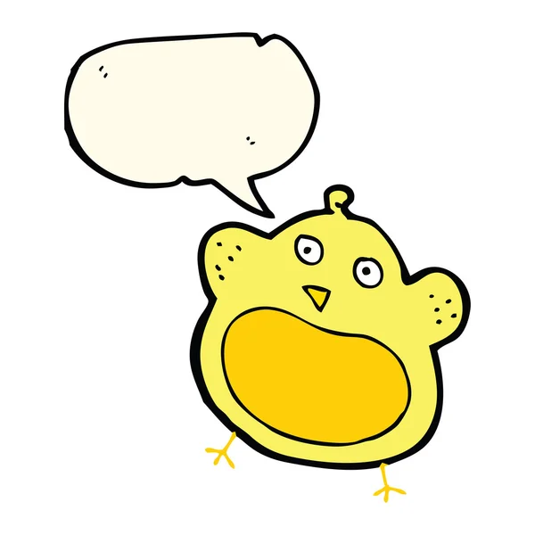 Cartoon fat bird with speech bubble — Stock Vector