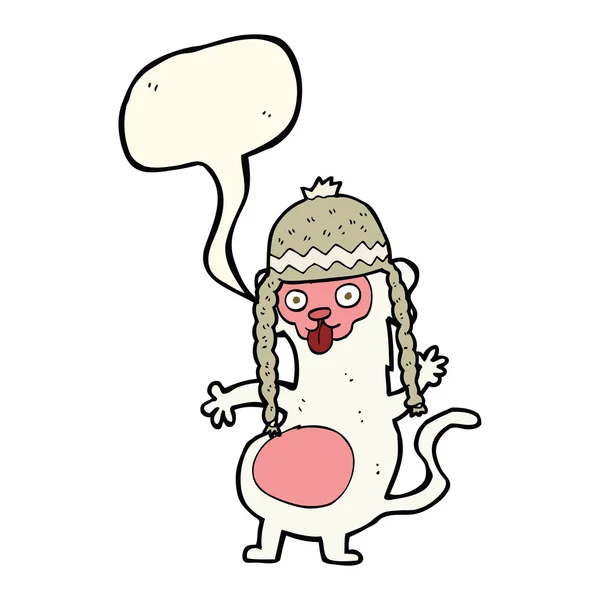 Vtipná kreslená opice s řečovou bublinou — Stockový vektor