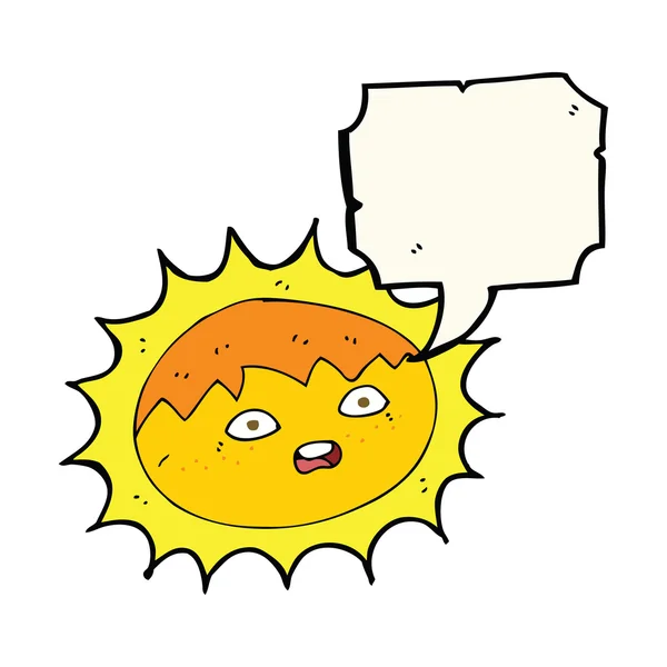 Cartoon sun with speech bubble — Stock Vector