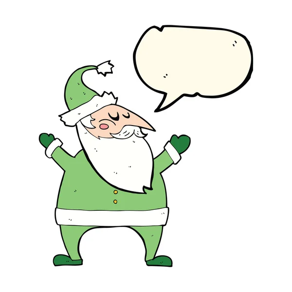 Dessin animé santa claus avec bulle de parole — Image vectorielle