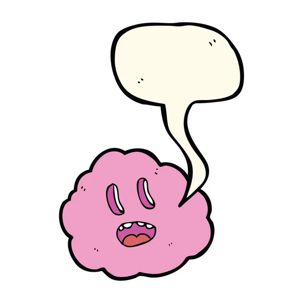 Nube espeluznante de dibujos animados con burbuja de habla — Vector de stock