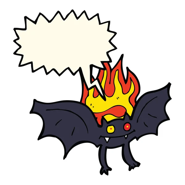 Pipistrello vampiro cartone animato con bolla discorso — Vettoriale Stock