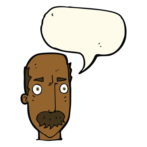 Desenho animado irritado velho homem com bolha de fala — Vetor de Stock