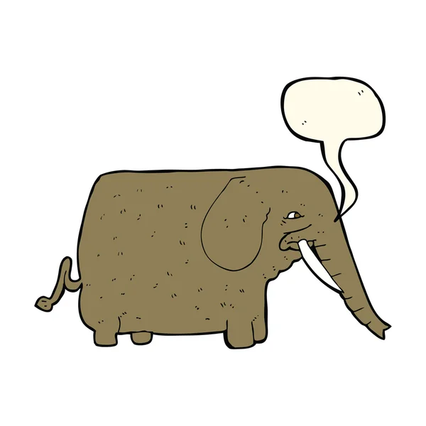 Mamut de dibujos animados con burbuja del habla — Vector de stock