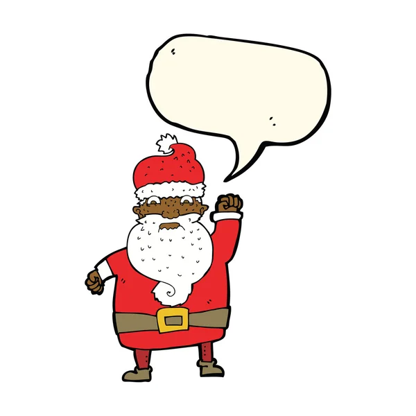 Konuşma baloncuğu olan kızgın Noel Baba çizgi filmi. — Stok Vektör