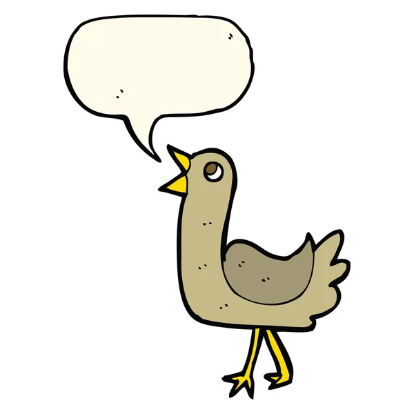 Oiseau de dessin animé avec bulle de parole — Image vectorielle