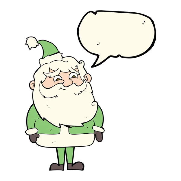 Cartoon santa claus met spraakbel — Stockvector