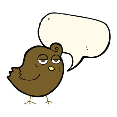 Konuşma baloncuklu çizgi film kuşu