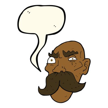 karikatür kızgın yaşlı adam konuşma baloncuğu ile