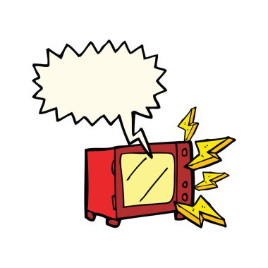 çizgi film mikrodalga ile konuşma balonu