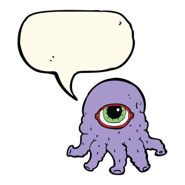 çizgi film uzaylı kafası ile konuşma balonu