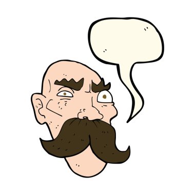 karikatür kızgın yaşlı adam konuşma baloncuğu ile