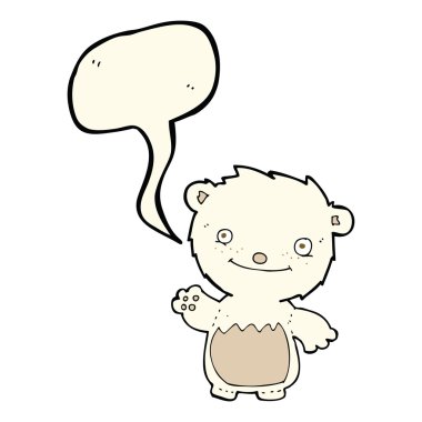 sallama kutup ayısı yavrusu konuşma balonu ile çizgi film