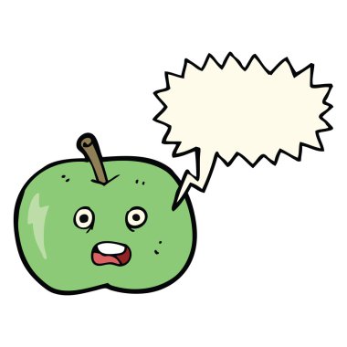 çizgi film parlak apple ile konuşma balonu