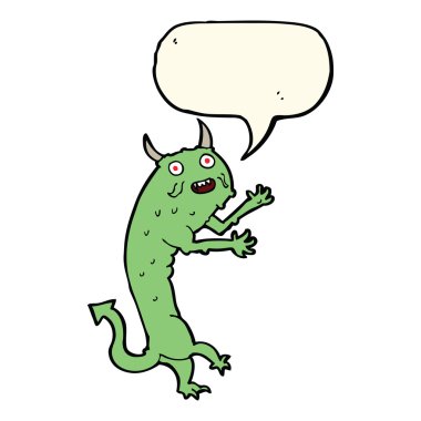 Konuşma baloncuklu çizgi film şeytanı