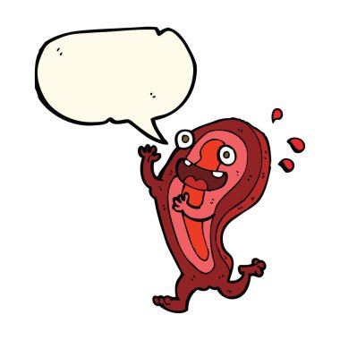 Konuşma baloncuklu et çizgi film karakteri