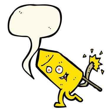 Konuşma baloncuklu komik havai fişek karakteri