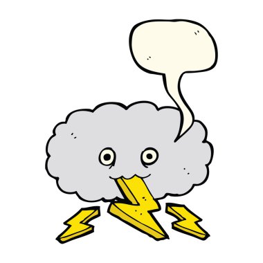 Konuşma baloncuklu karikatür bulutu