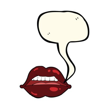 çizgi film seksi halloween dudaklar sembolü ile konuşma balonu
