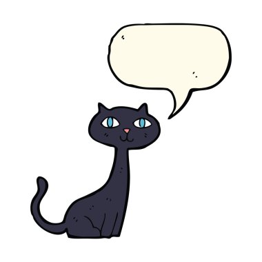 çizgi film siyah kedi ile konuşma balonu