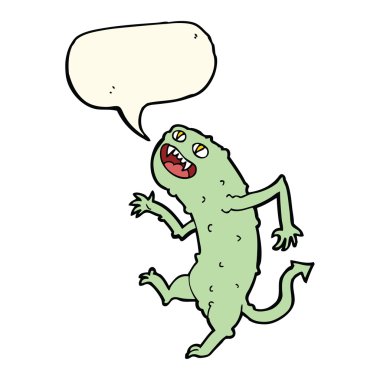 Konuşma baloncuklu çizgi film canavarı