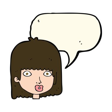 Karikatür, konuşma balonlu kadını şaşırttı.