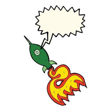 çizgi film uzay roketi ile konuşma balonu