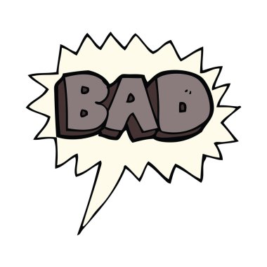 çizgi film kötü işaret ile konuşma balonu