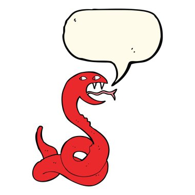 çizgi film tıslayan yılan konuşma kabarcığı ile