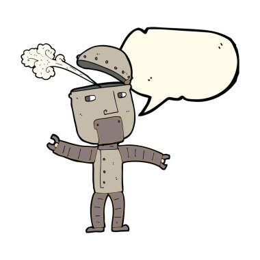 Konuşma baloncuklu komik robot.