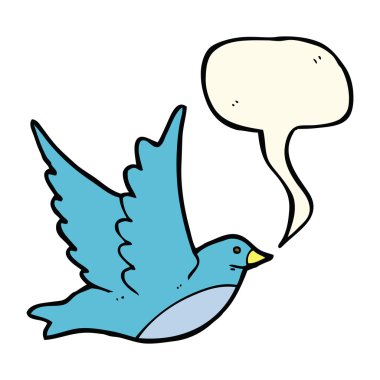 çizgi film, konuşma balonu ile kuş uçuş