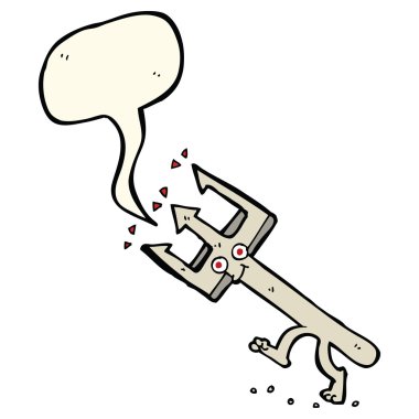 Konuşma baloncuklu şeytan çatalı.