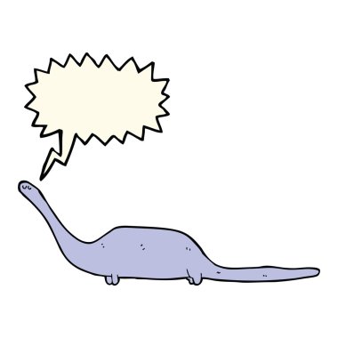 Konuşma baloncuklu karikatür dinozor