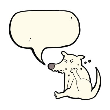 çizgi film köpekleri konuşma baloncuğuyla kaşınıyor