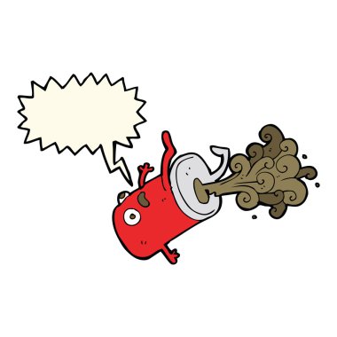 Konuşma baloncuğu olan eski bir içki kutusu.