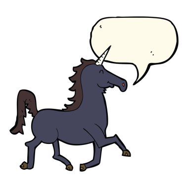 Konuşma baloncuklu tek boynuzlu at.