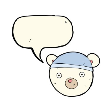 çizgi film kutup ayısı yüz ile konuşma balonu