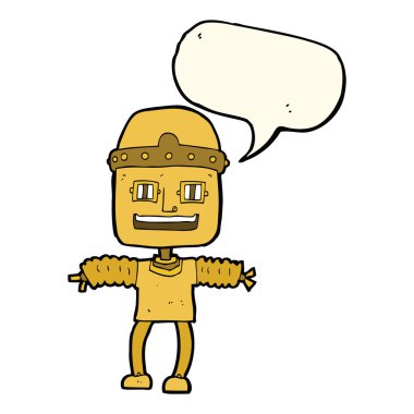 Konuşma baloncuklu çizgi film robotu